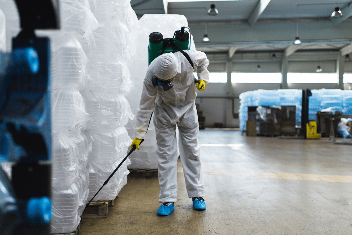 expert pest spraying to make a pest free warehouse